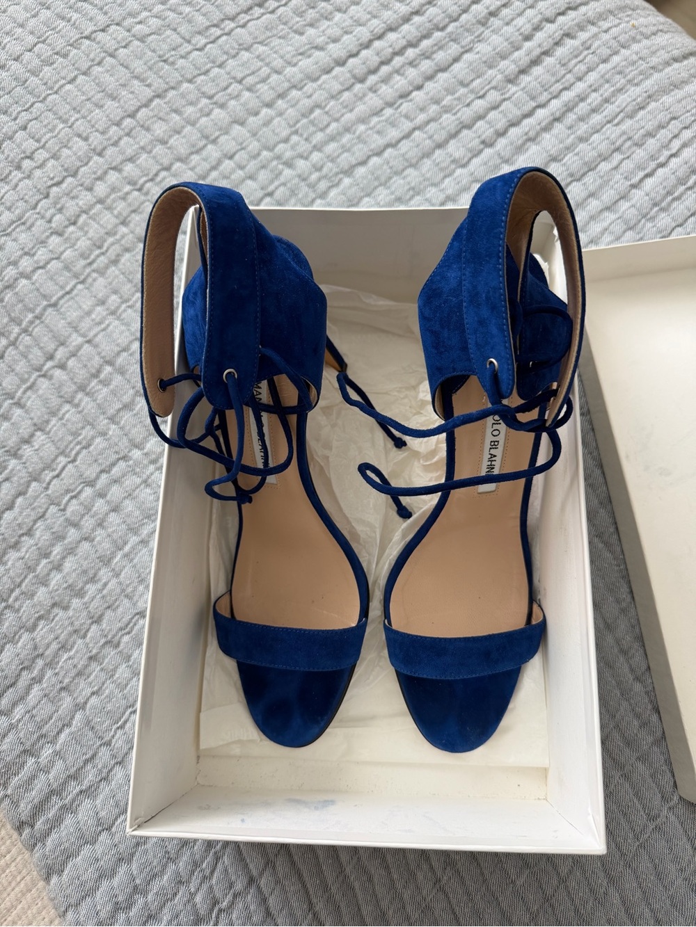 Manolo Blahnik Laramod Cobalt Blue Sz. 39.5 Originally $815